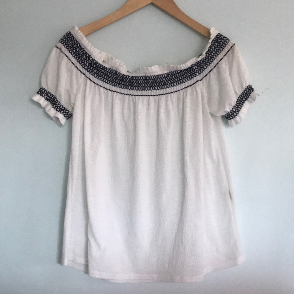 Off the Shoulder White Shirt
